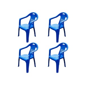 의자 / 유광 플라스틱 의자 / 야외용 의자 / 다단적재가능 / 빨강, 회색, 파랑 / 4개 1set
