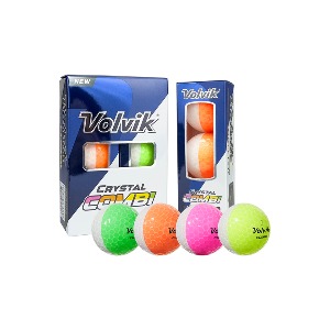 볼빅 크리스탈 콤비 컬러 반반볼 골프공 / 3PC / 6구 / 그린+오렌지, 그린+핑크, 옐로우+오렌지, 그린+옐로우, 핑크+오렌지